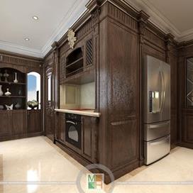  Tủ bếp gỗ óc chó MH001